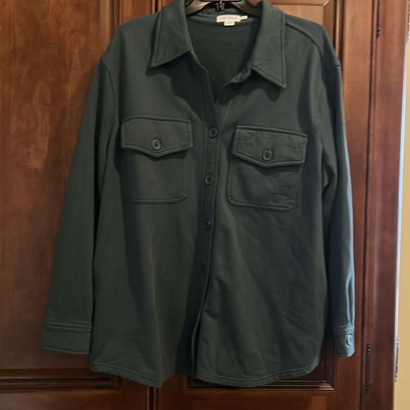 Good American Teal fleece lined Shacket 16/18 - Picture 3 of 5